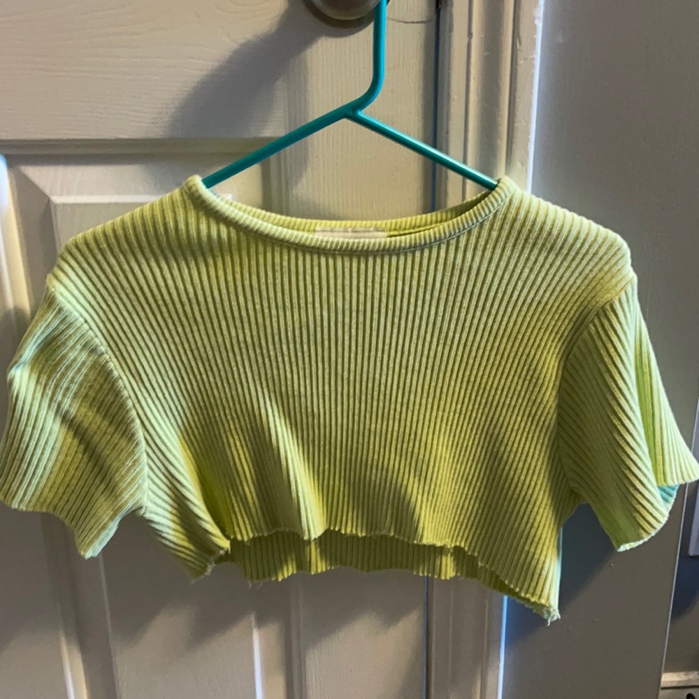 Pierre Cardin lime green cut shirt size medium